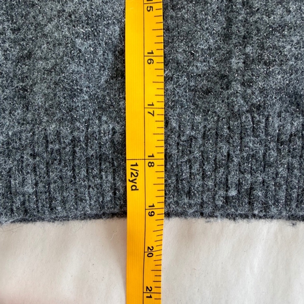 Lucky Brand V Neck Sweater Heathered Gray Metallic Knit Pullover Womens L‎ - Picture 10 of 10